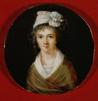 Pienoismuotokuva, jonka uskotaan esittävän Claire Lacombea, 1792. tekijältä Ducare